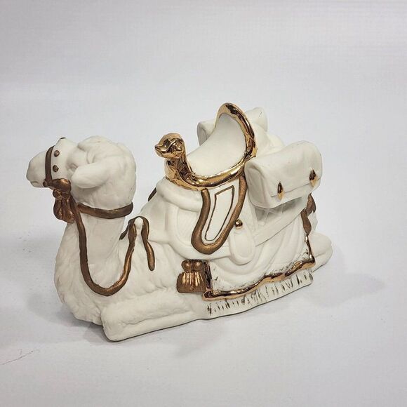 RAZ IMPORTS Nativity Holiday Bisque & Gold Camel Figure Replacement Figure - Picture 2 of 9